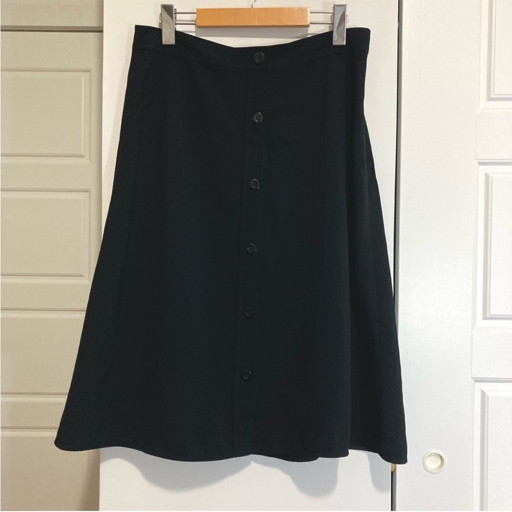 Everlane Japanese GoWeave Circle Skirt, Black, Size 8